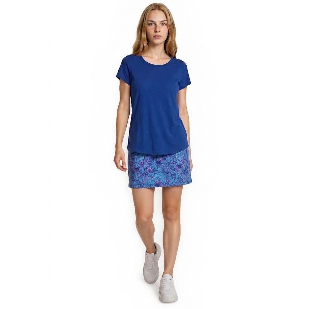 Lilly Pulitzer Top Luxletic Skort Set Women's Size Medium 8 Blue Floral Cotton